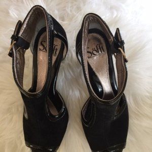 SOFFT BLACK SUEDE LEATHER 7M HEEL SHOES